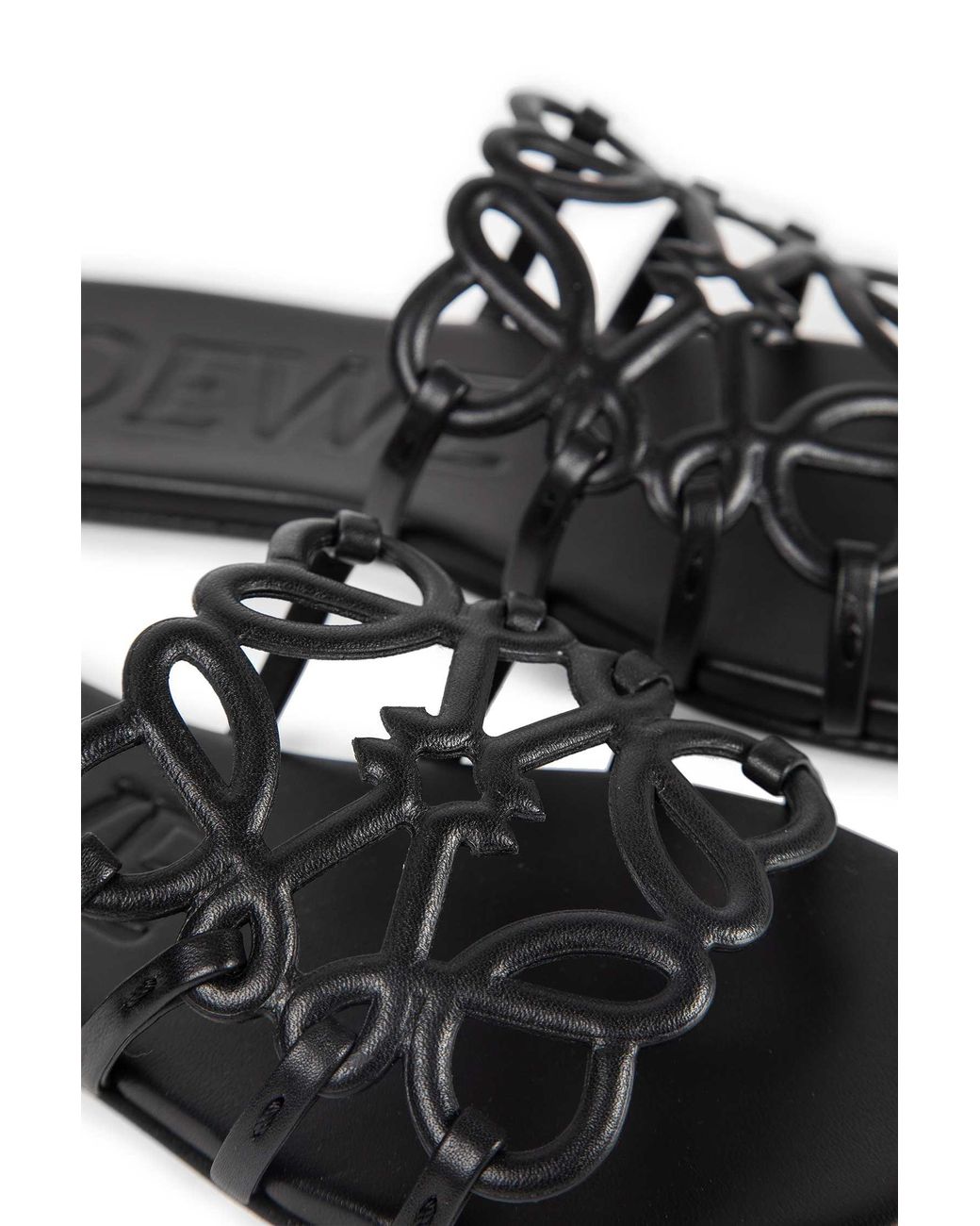 Loewe Black Petal Anagram Slides