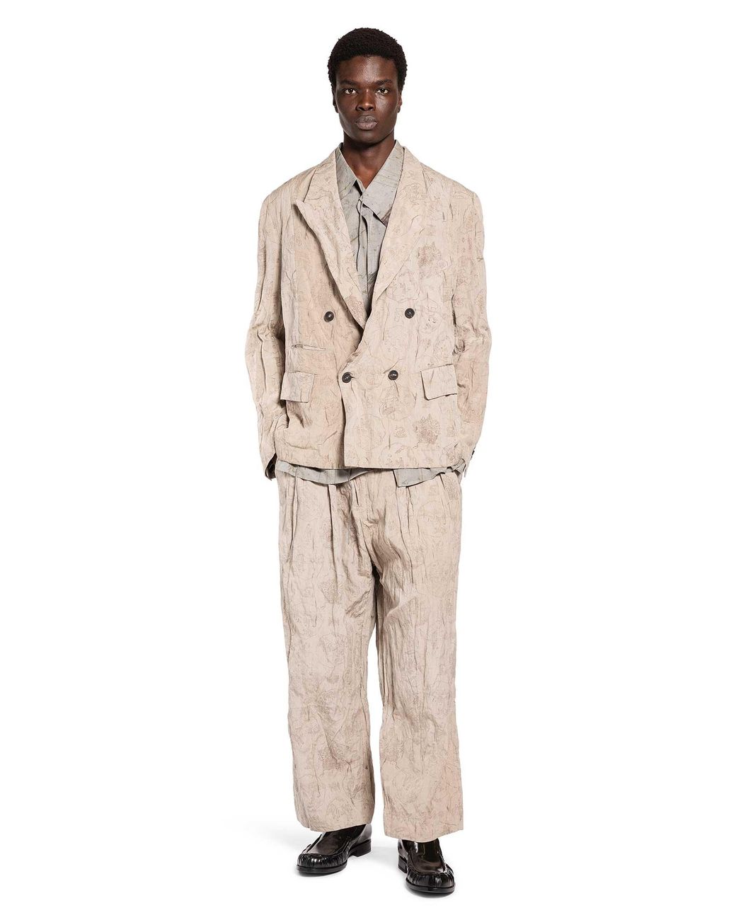 Ziggy Chen Natural Digital Print Double-Breasted Blazer for men