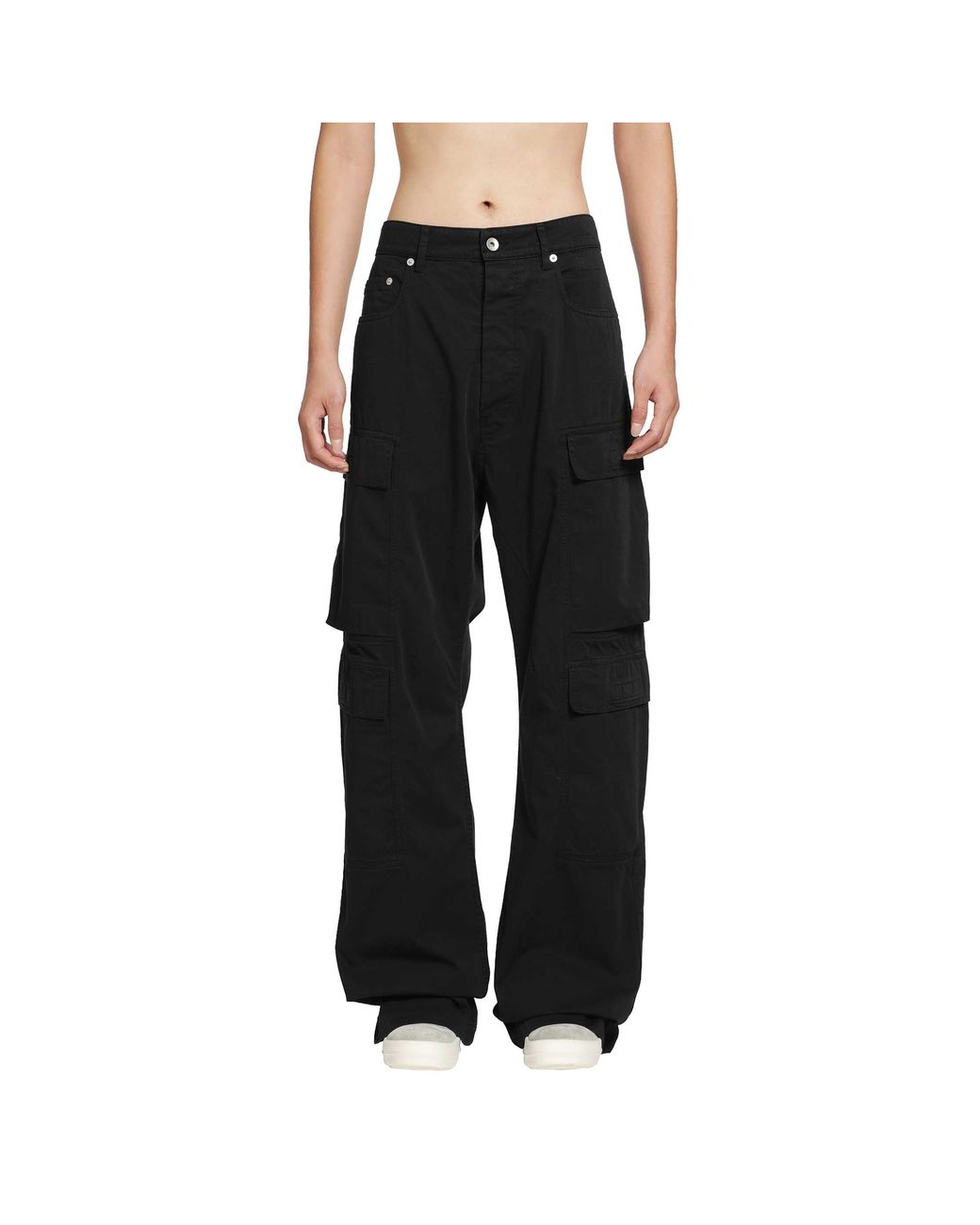 Rick Owens Black Tower Double Cargo Jeans for men