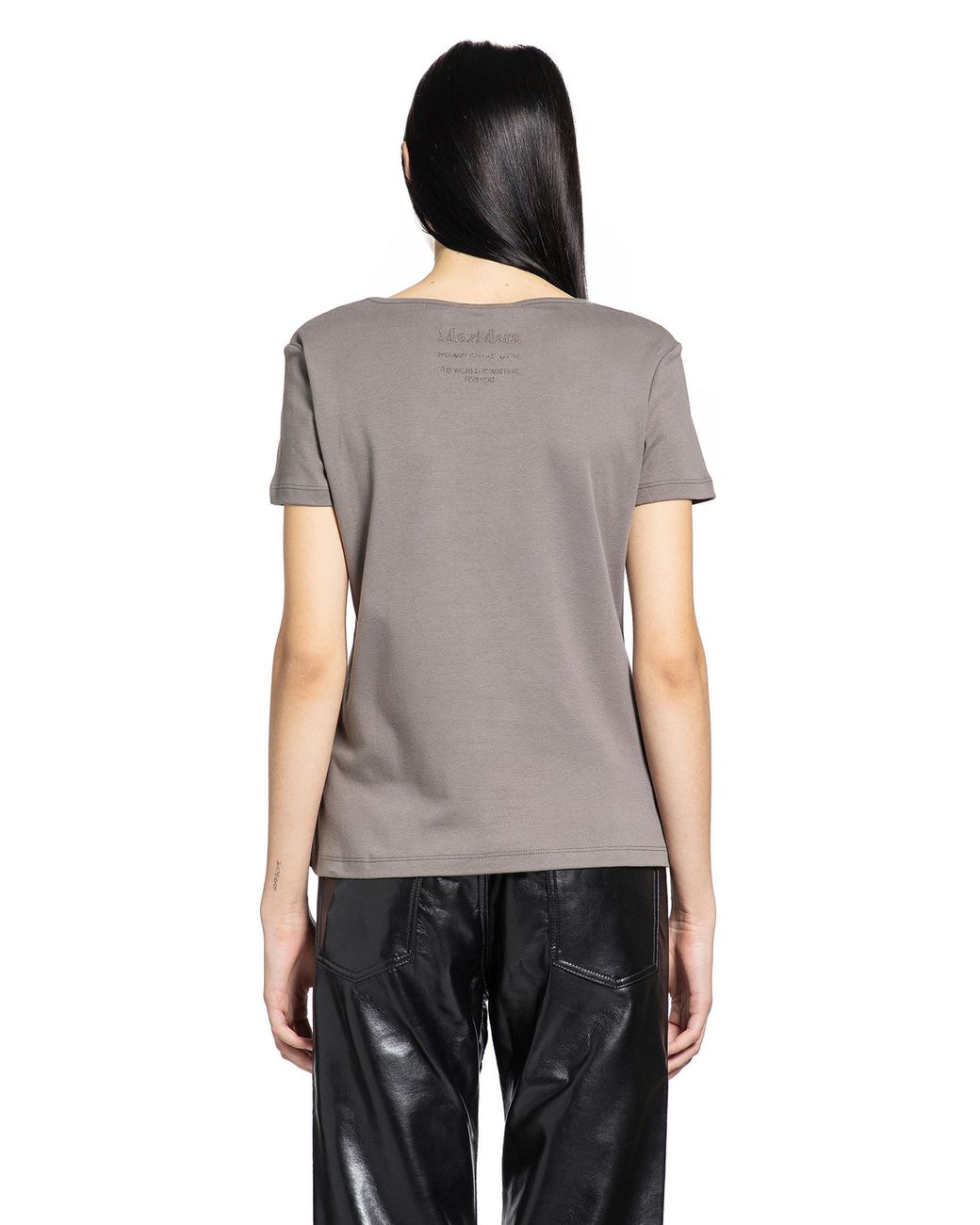 Max Mara Gray Wool Broadcloth T-Shirt