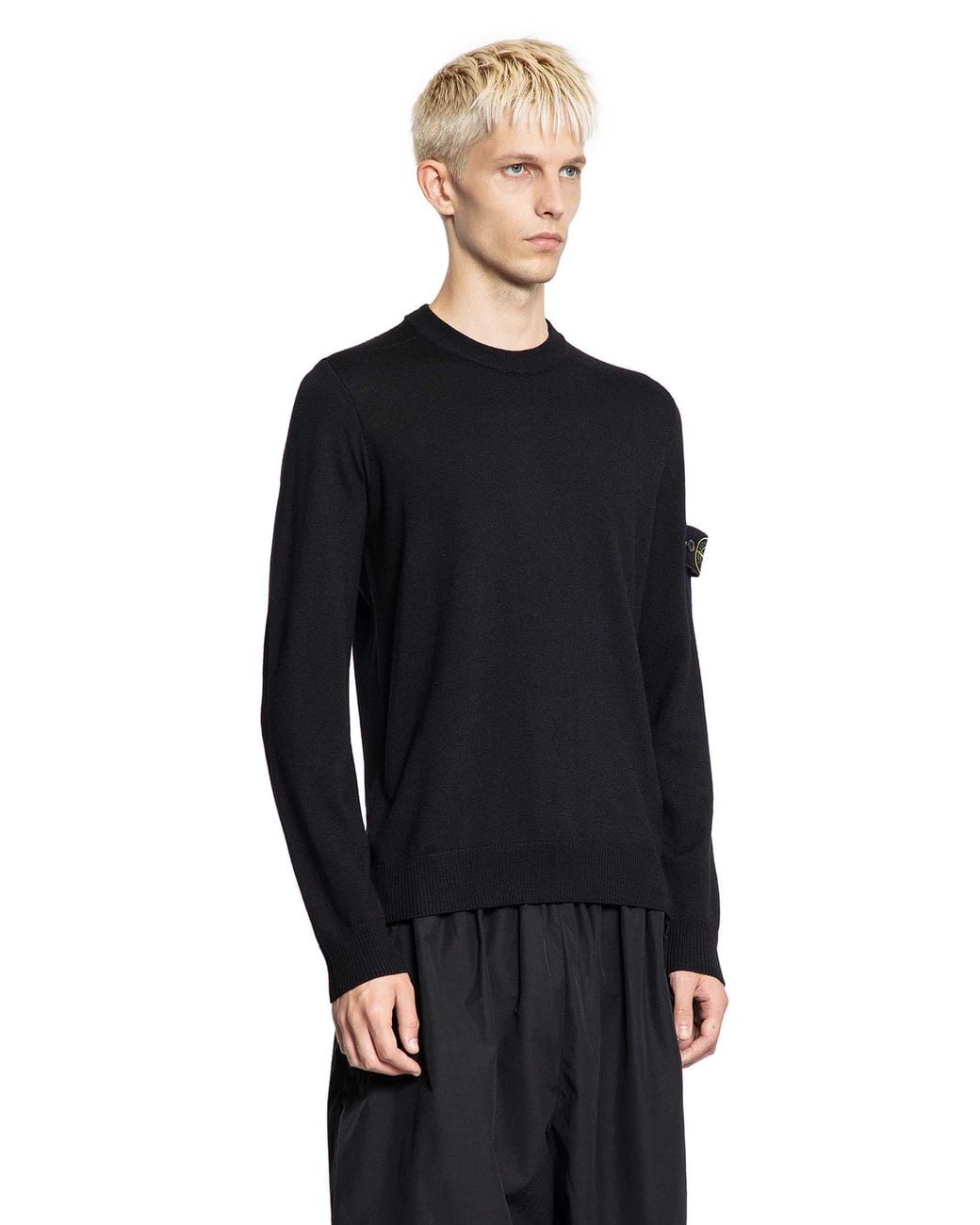 Stone Island Black 5100071 Pure Wool Sweater for men