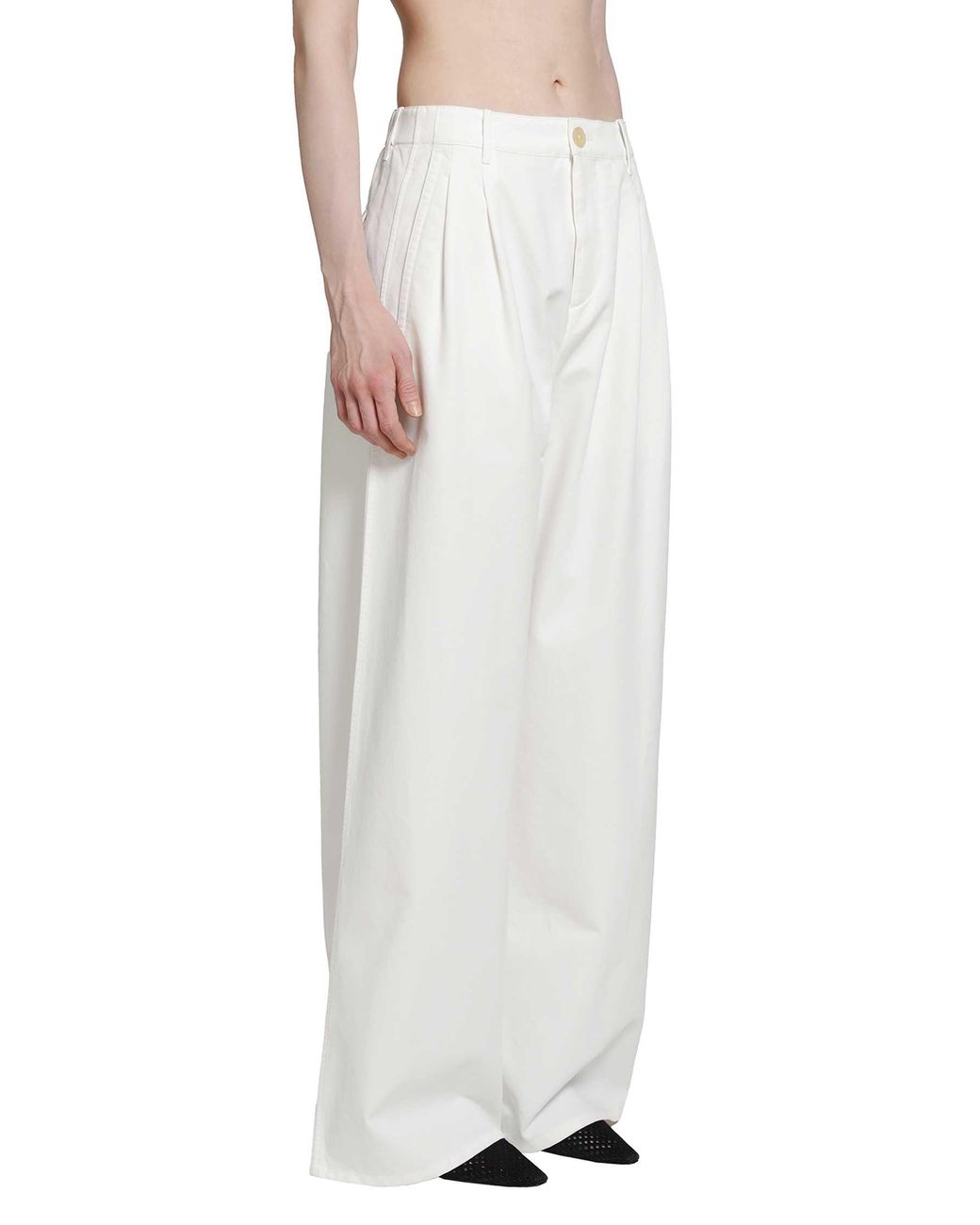 Jil Sander White Cotton Drill Trousers
