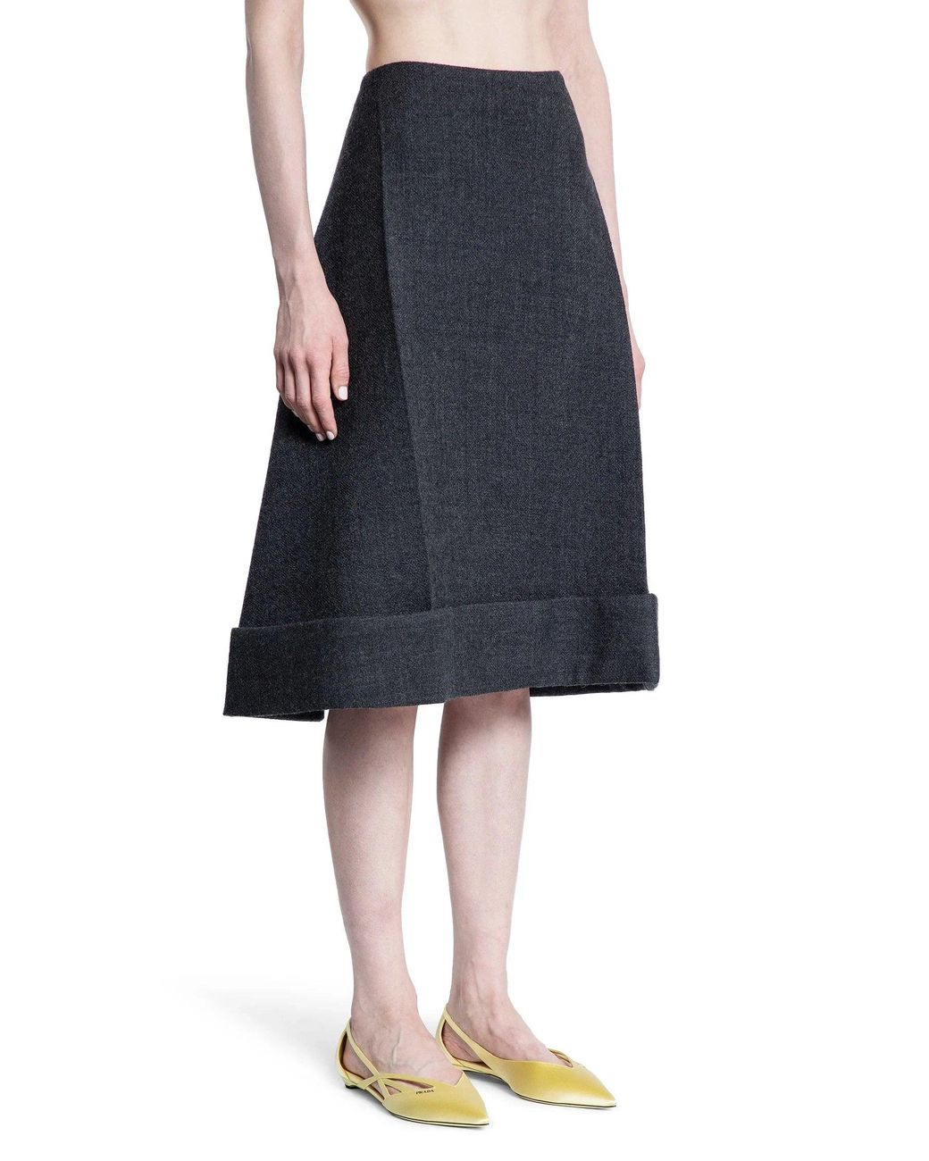 Prada Blue Vintage-Look Rush Stitch Midi-Skirt