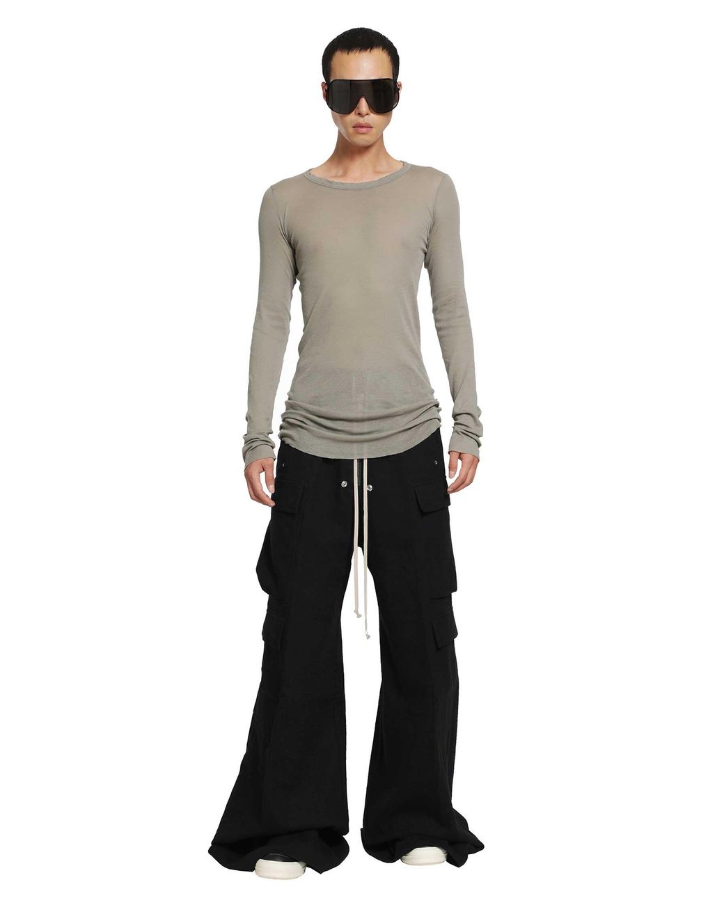 Rick Owens Gray Tower Rib Ls T for men