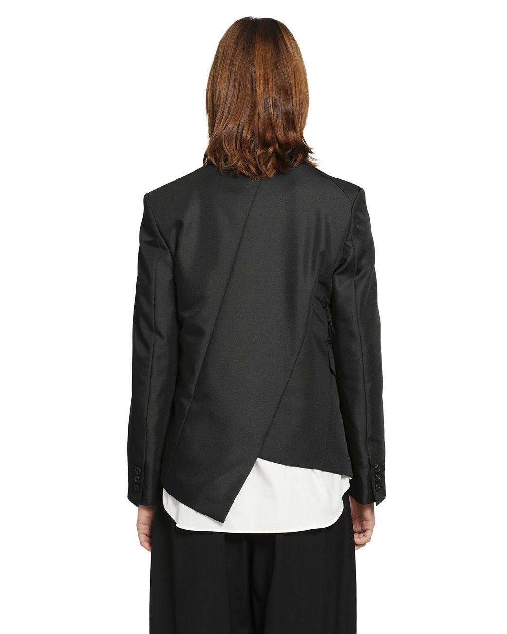 Comme des Garçons Black Single-Breasted Blazer With Frayed Trim