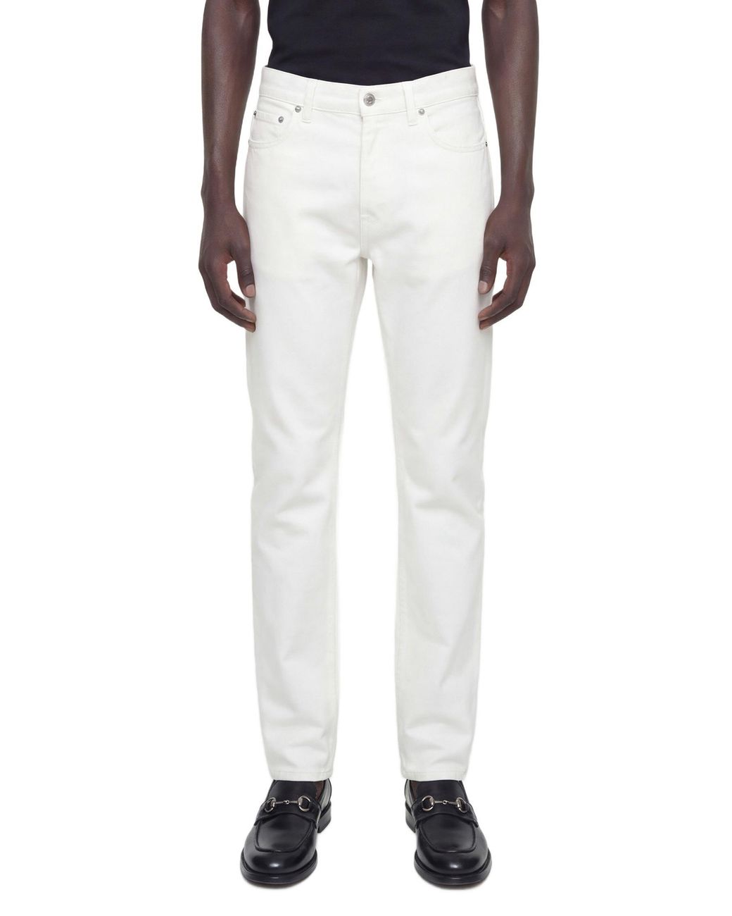 Gucci White 5 Pocket Loose Fit Jeans for men