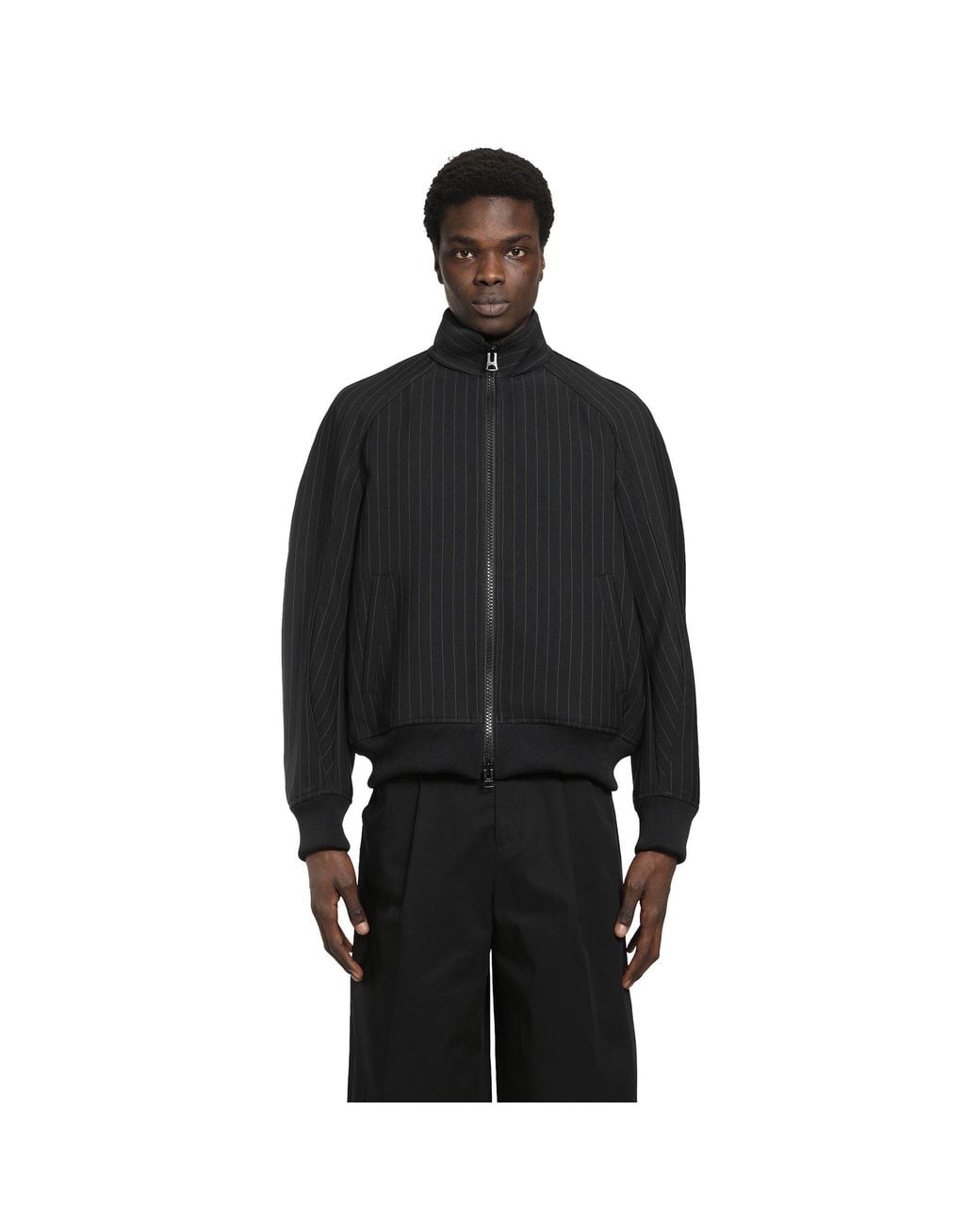 Sacai Black Matelassé Twill Blouson for men