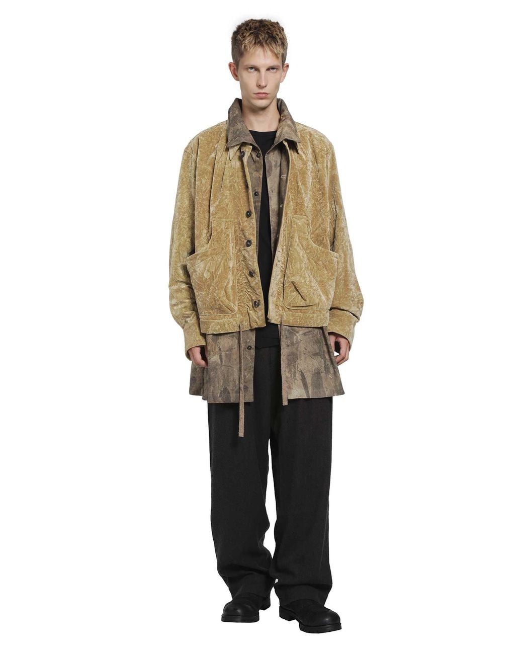 Ziggy Chen Metallic Layered Velvet Jacket for men