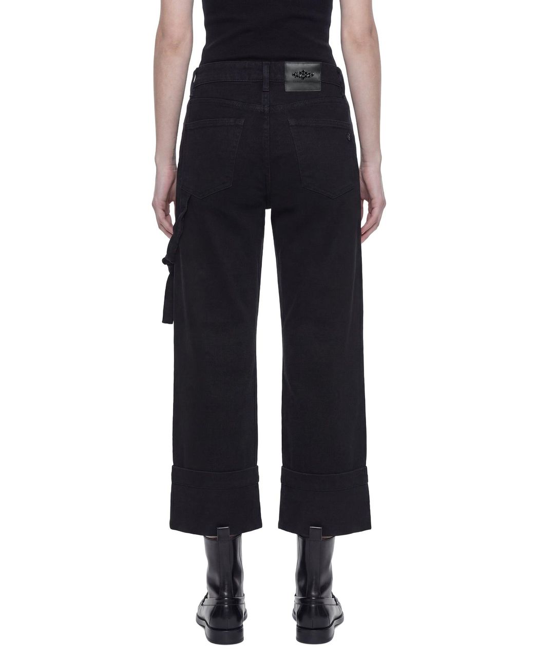 Simone Rocha Black Cropped Straight Leg Jeans