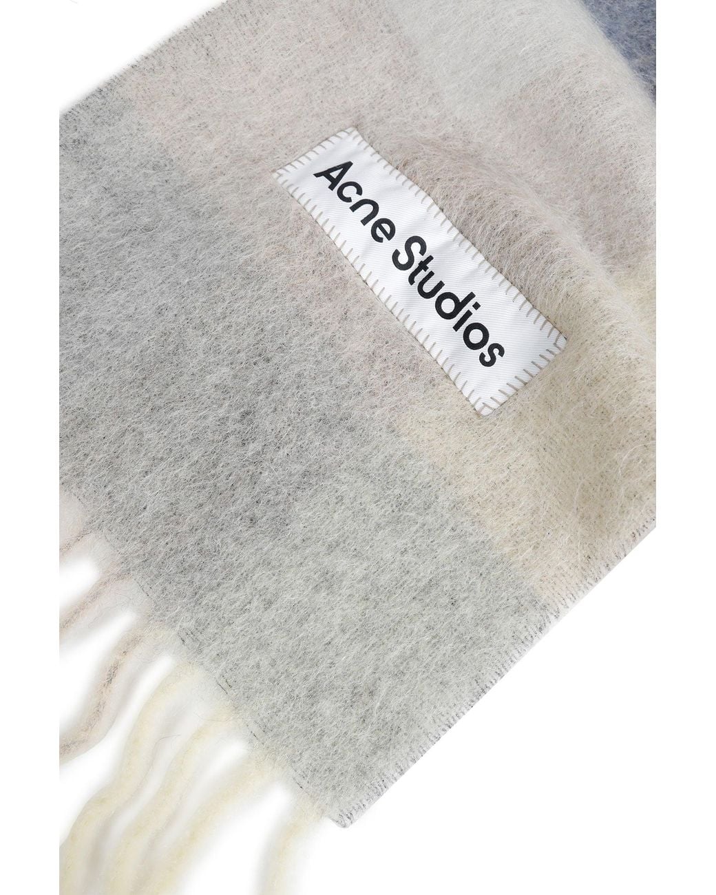 Acne Gray Checked Scarf for men