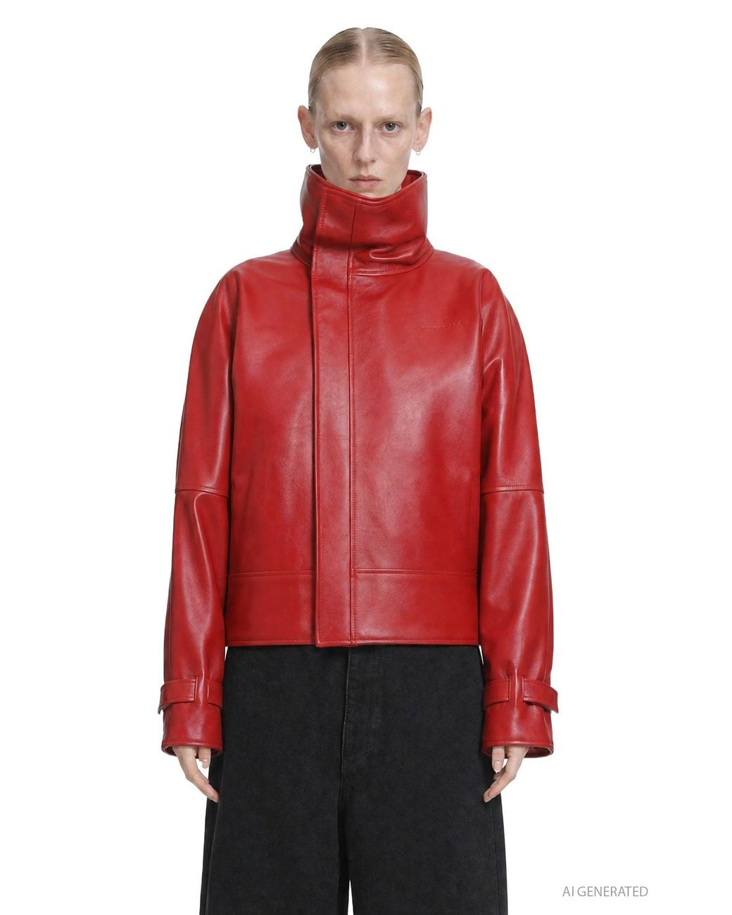 Balenciaga Red Big Collar Jacket