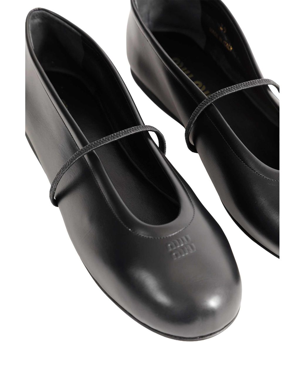 Miu Miu Black Leather Ballerinas