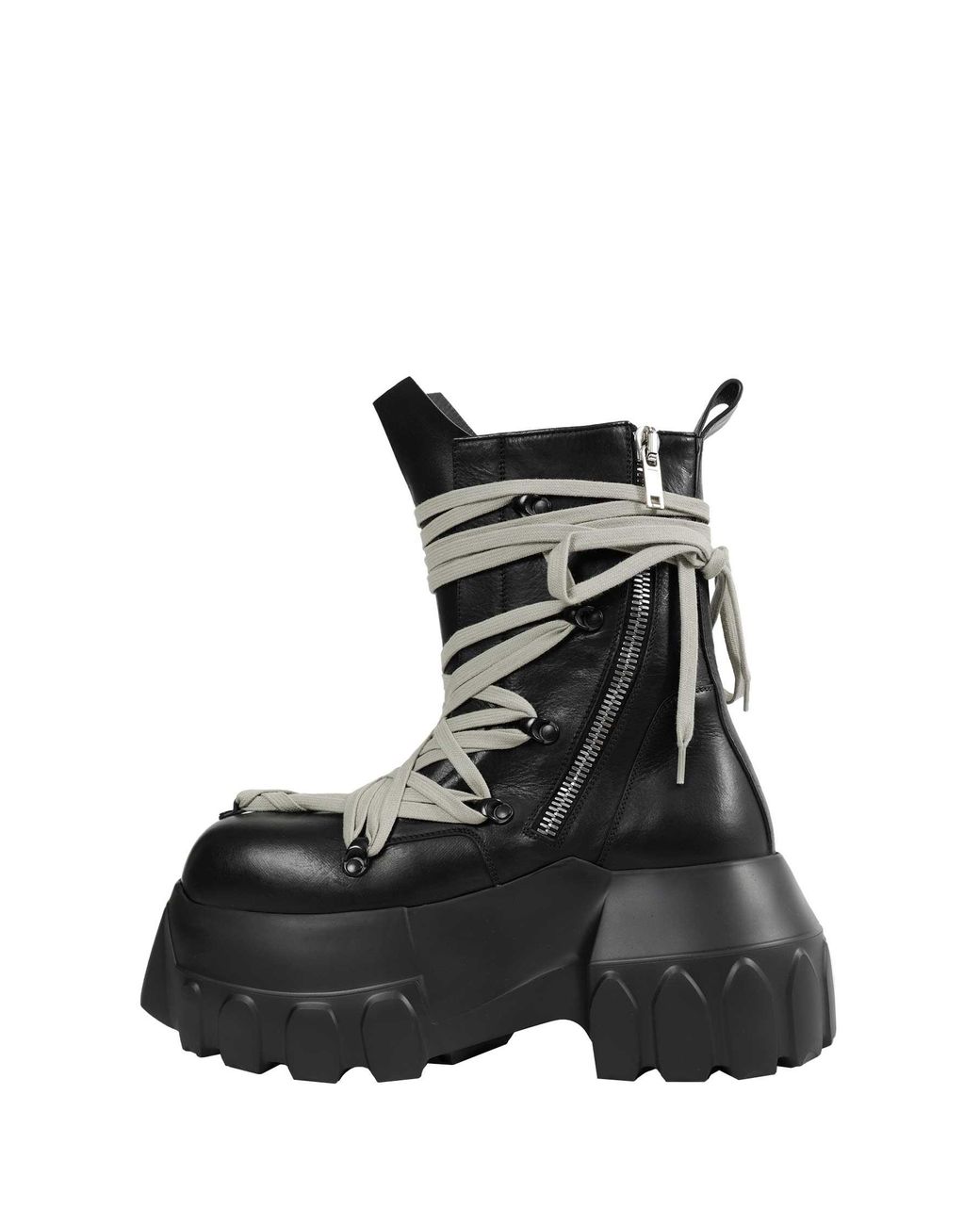 Rick Owens Black Tower Megalace Tractor Boots for men