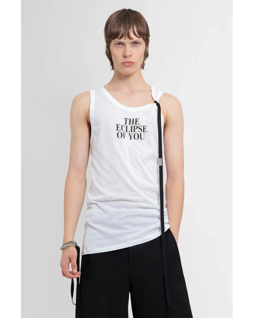 ANN DEMEULEMEESTER ホワイト アシンメトリータンクトップ 38 Ann Demeulemeester Seva Standard Tank Top in White for Men | Lyst
