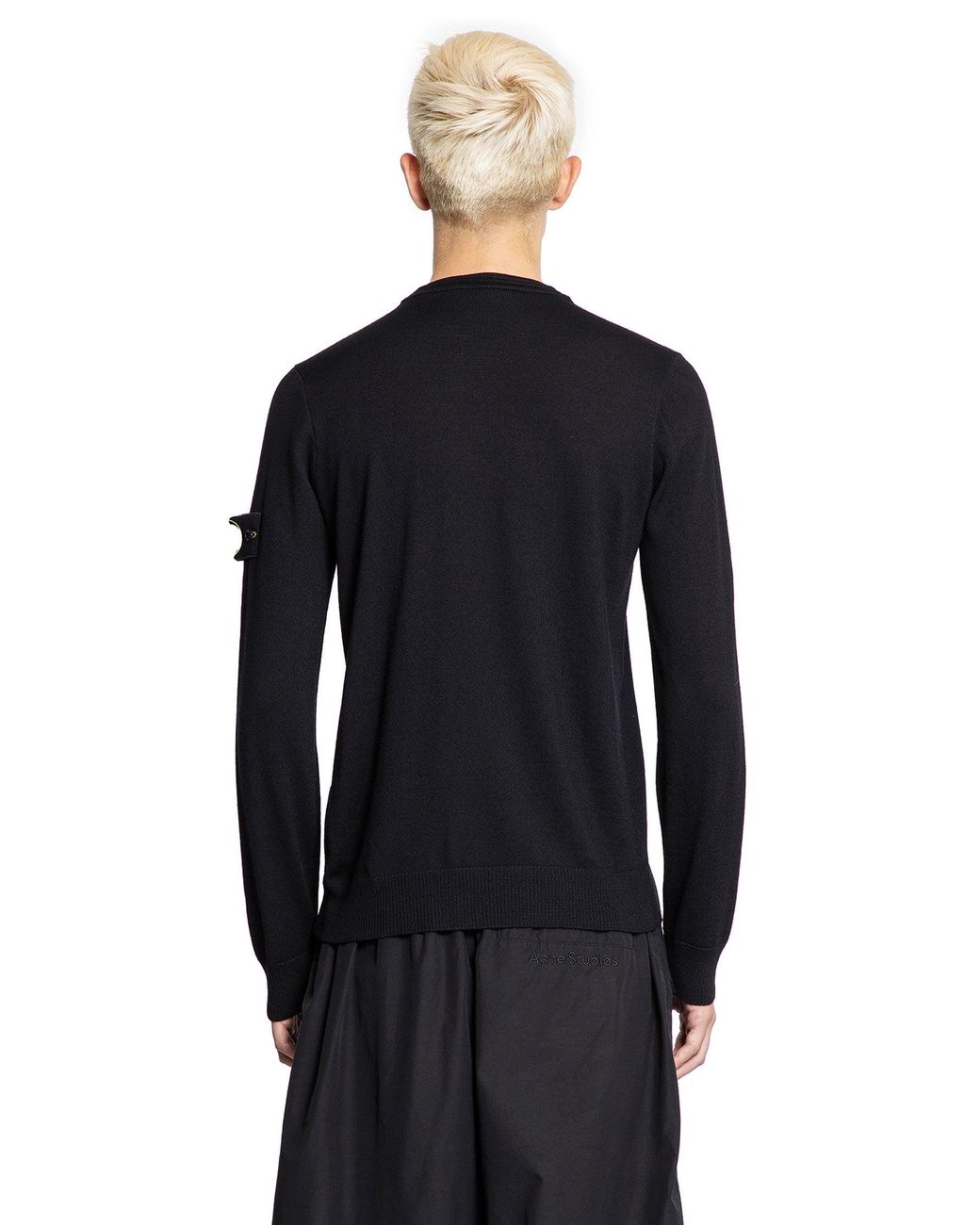 Stone Island Black 5100071 Pure Wool Sweater for men