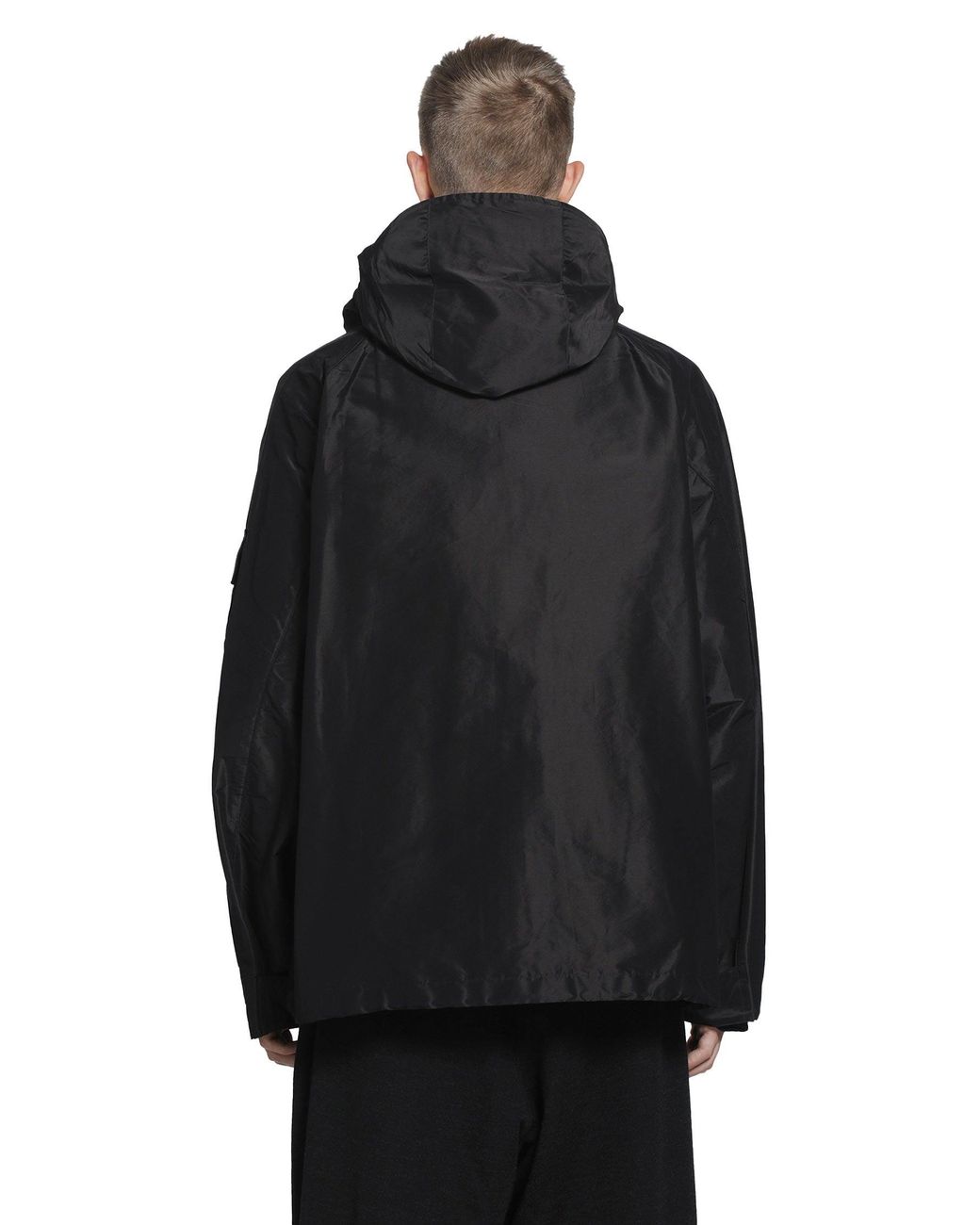 Comoli Black Cotton Silk Military Parka for men