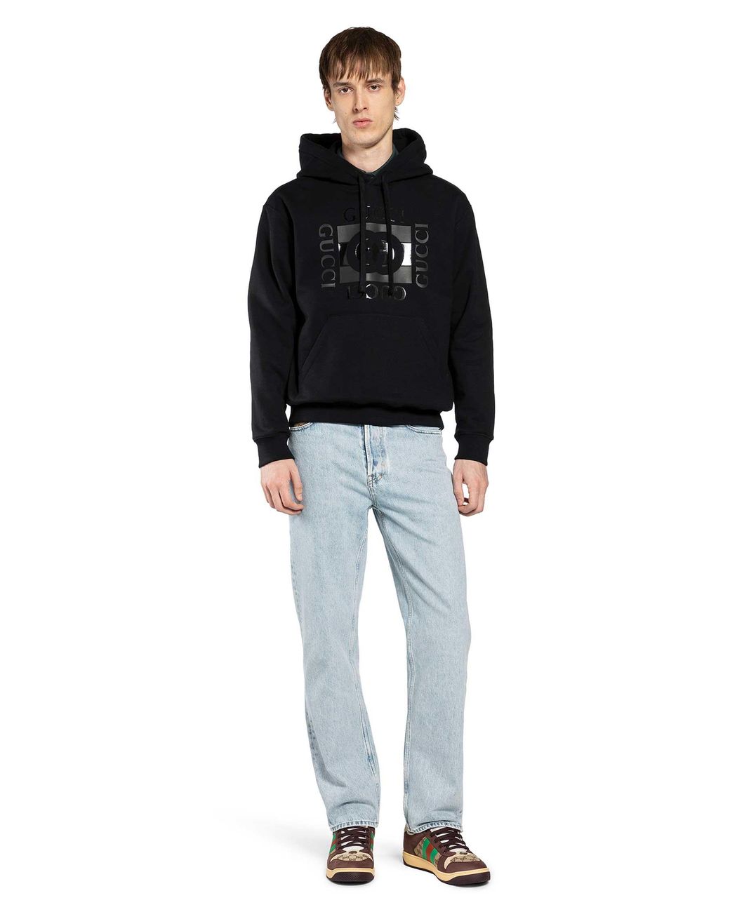 Gucci Black Interlocking G Hoodie for men