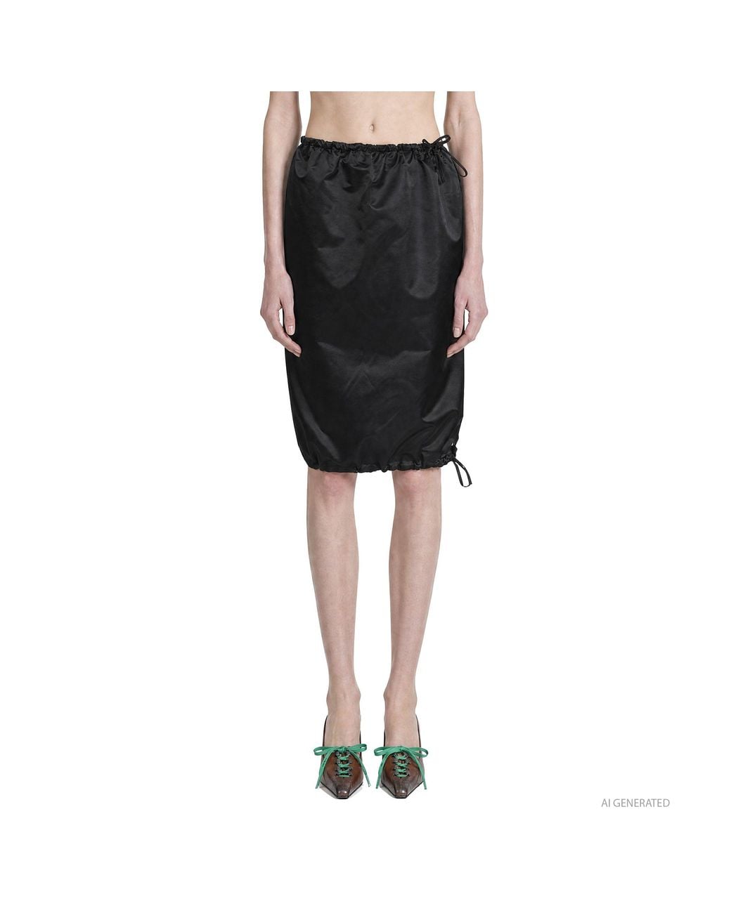 Prada Black Satin Skirt