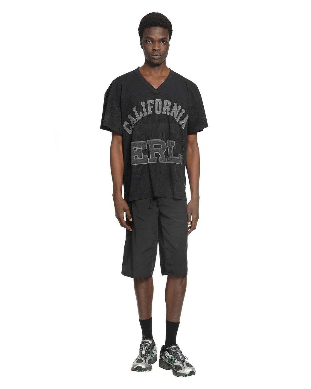 ERL Black Football Mesh T-Shirt for men