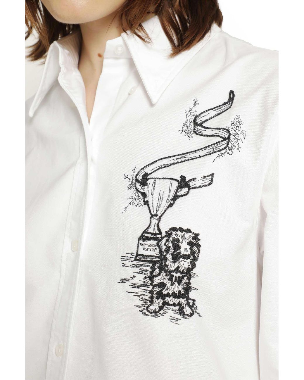 Thom Browne White Hector With Trophy Shirt