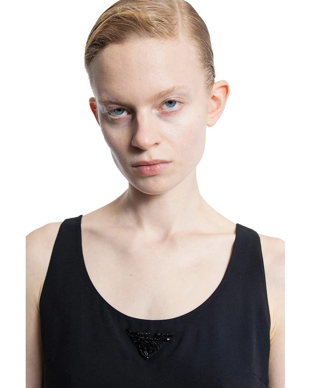 Prada Blue Sablé Slip Dress