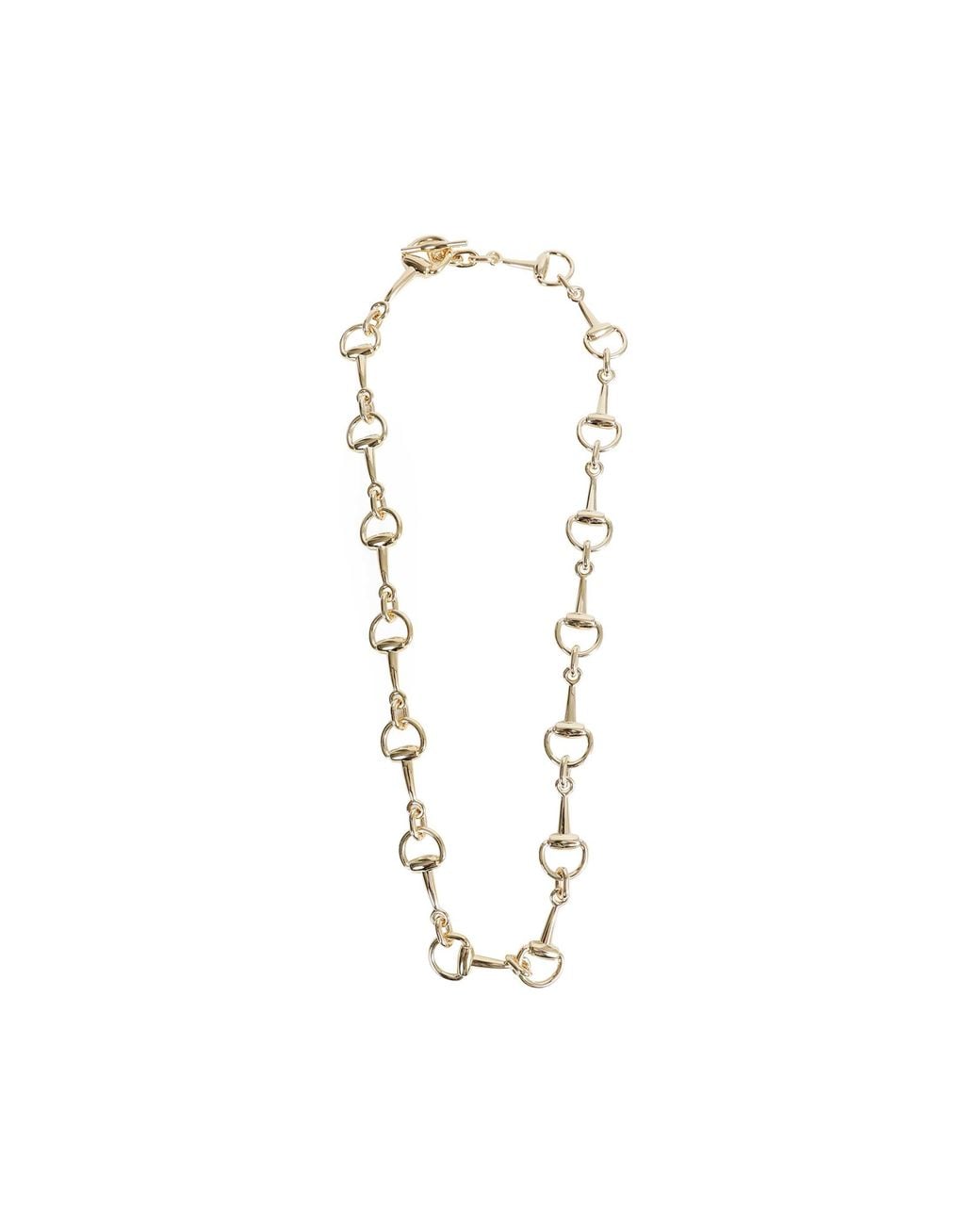 Gucci Metallic Horsebit Lariat Necklace