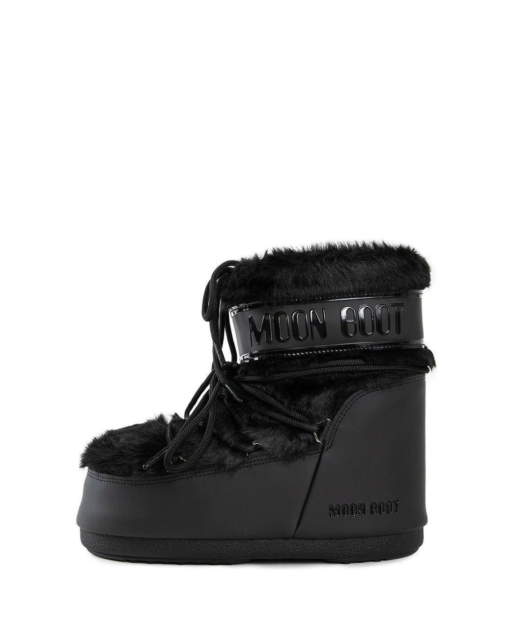 Moon Boot Black Icon Low Faux-Fur Boots