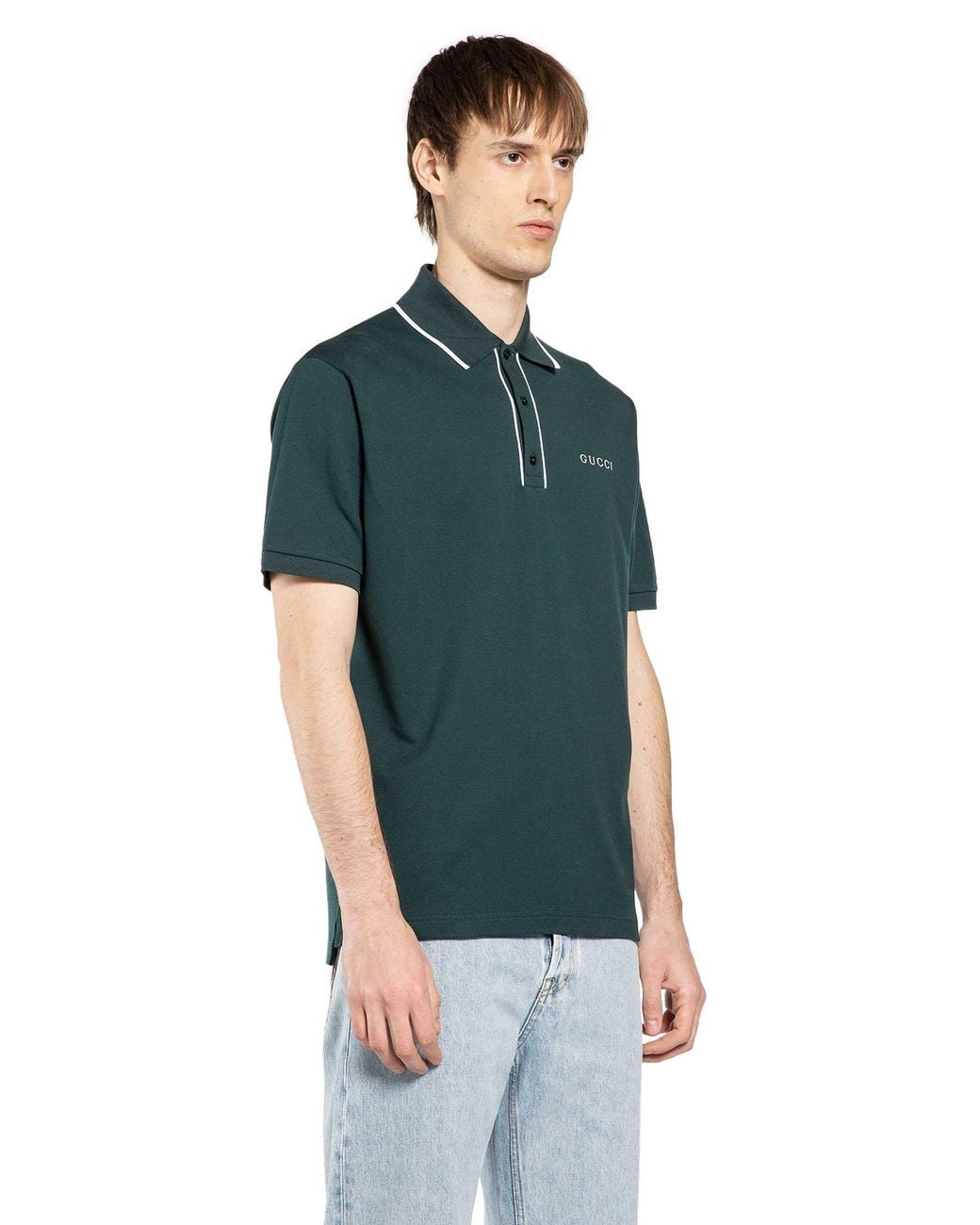 Gucci Green Archive Logo Polo Shirt for men