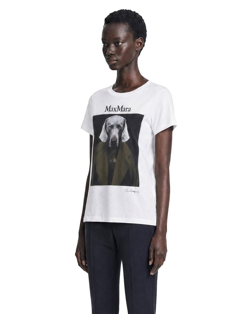 Max Mara White William Wegman Print T-Shirt