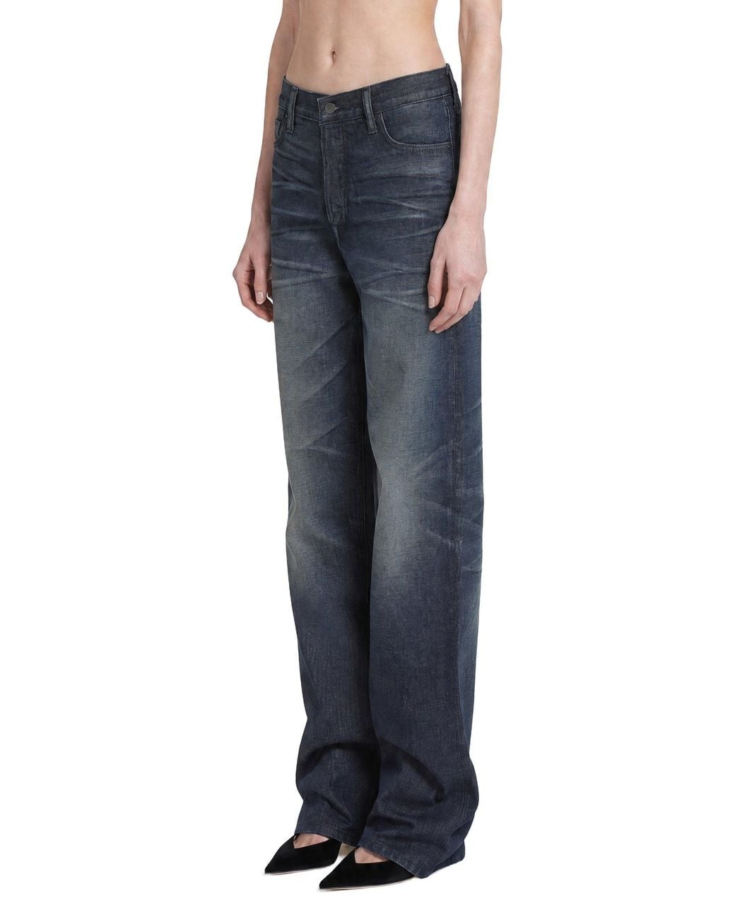 Tom Ford Blue Low-Waist Boyfriend Jeans