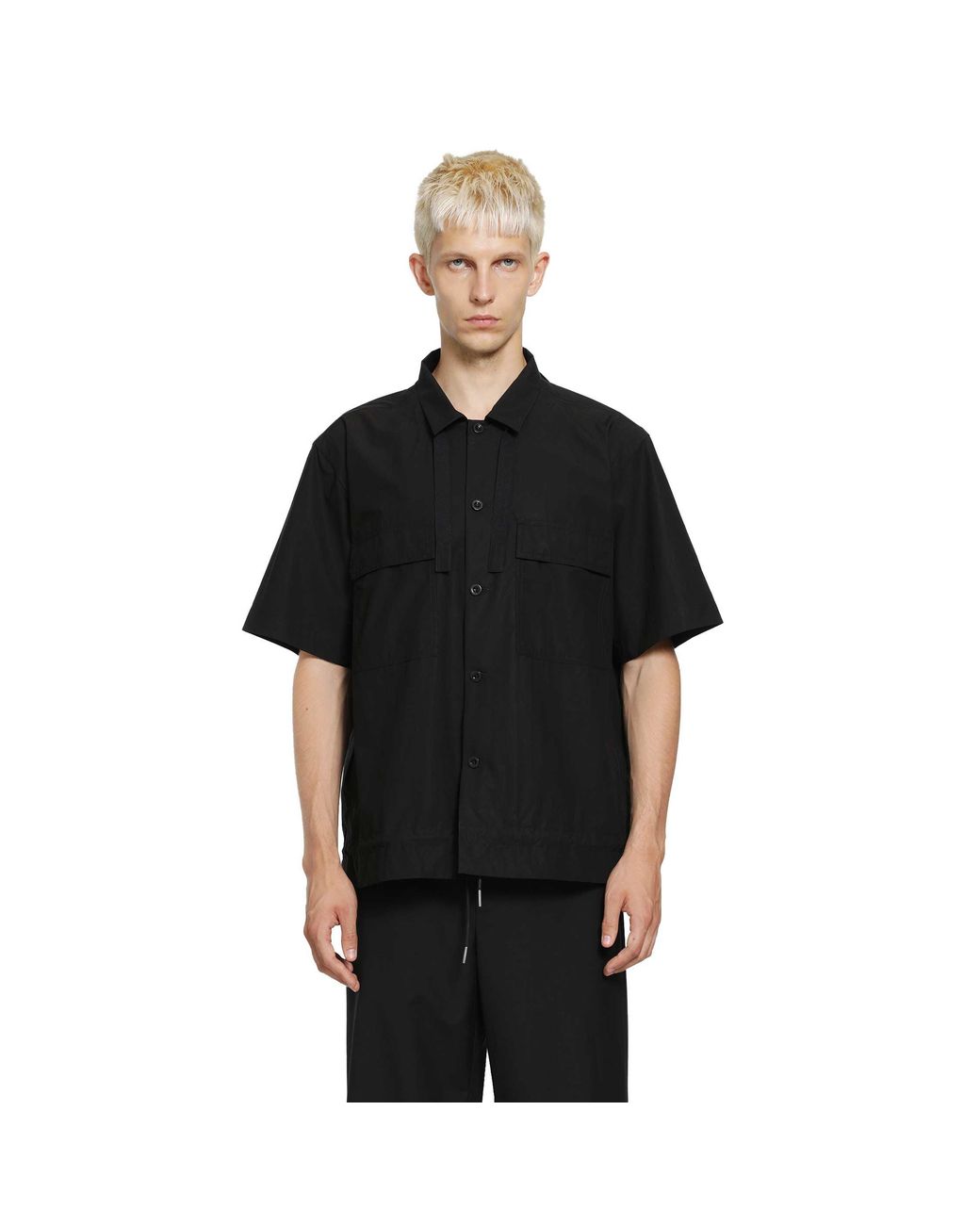 Sacai Black Cotton Typewriter Shirt for men