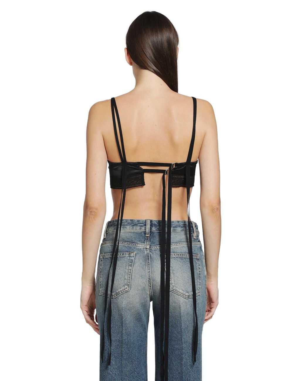 Ann Demeulemeester Black Xaja Washed Silk Satin Bralette