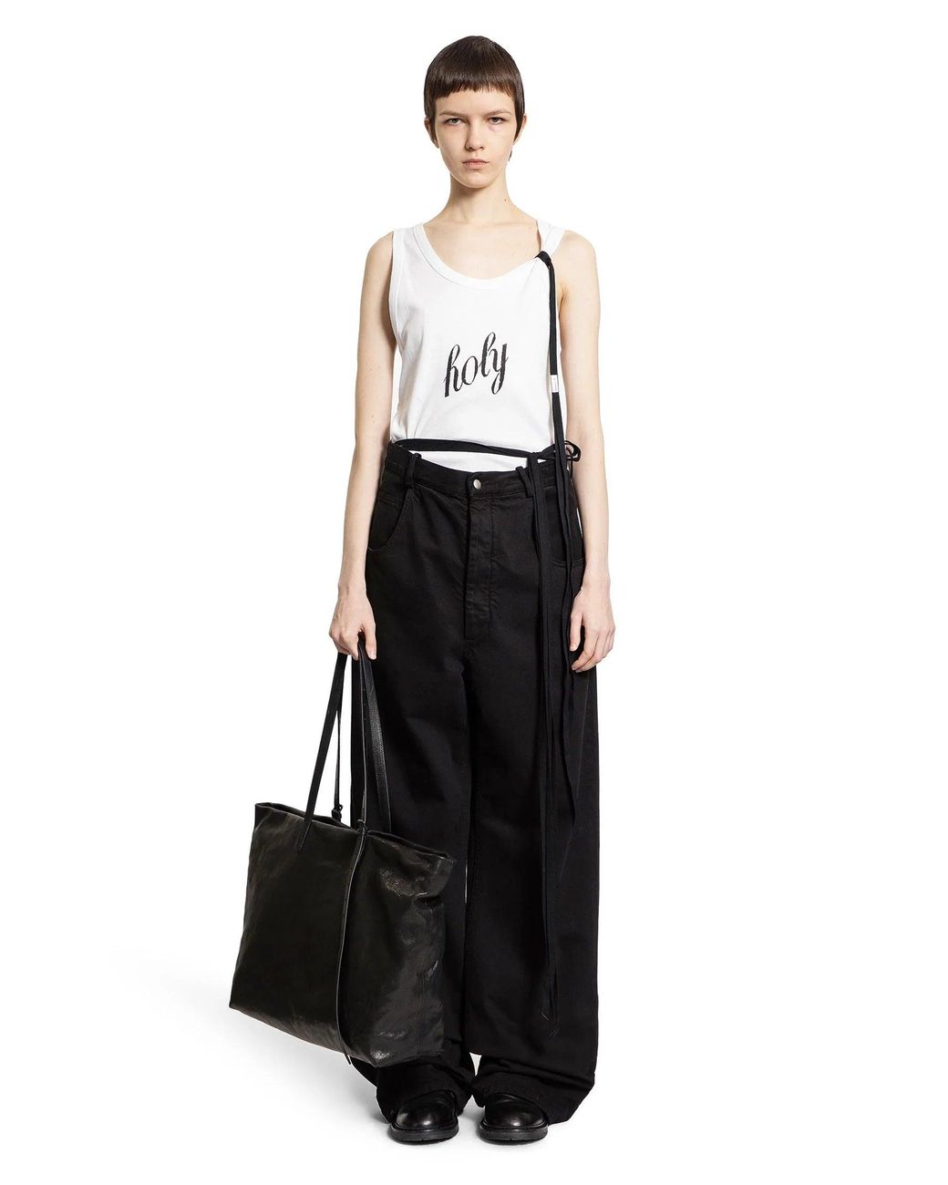 Ann Demeulemeester Seva 'Holy' Print Tank Top in White | Lyst