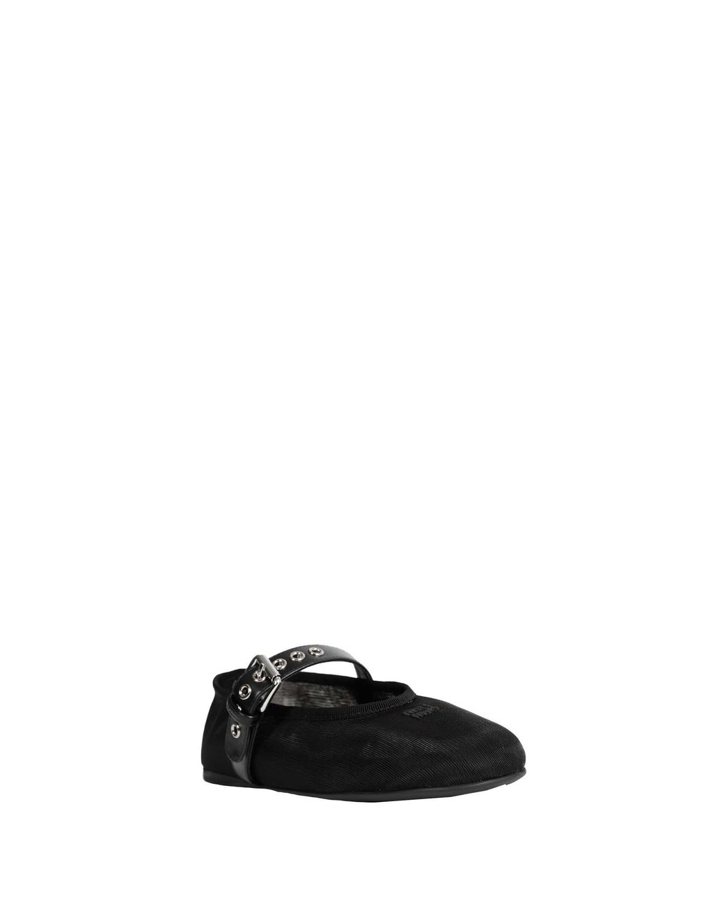 Miu Miu Black Mesh And Fabric Ballerinas