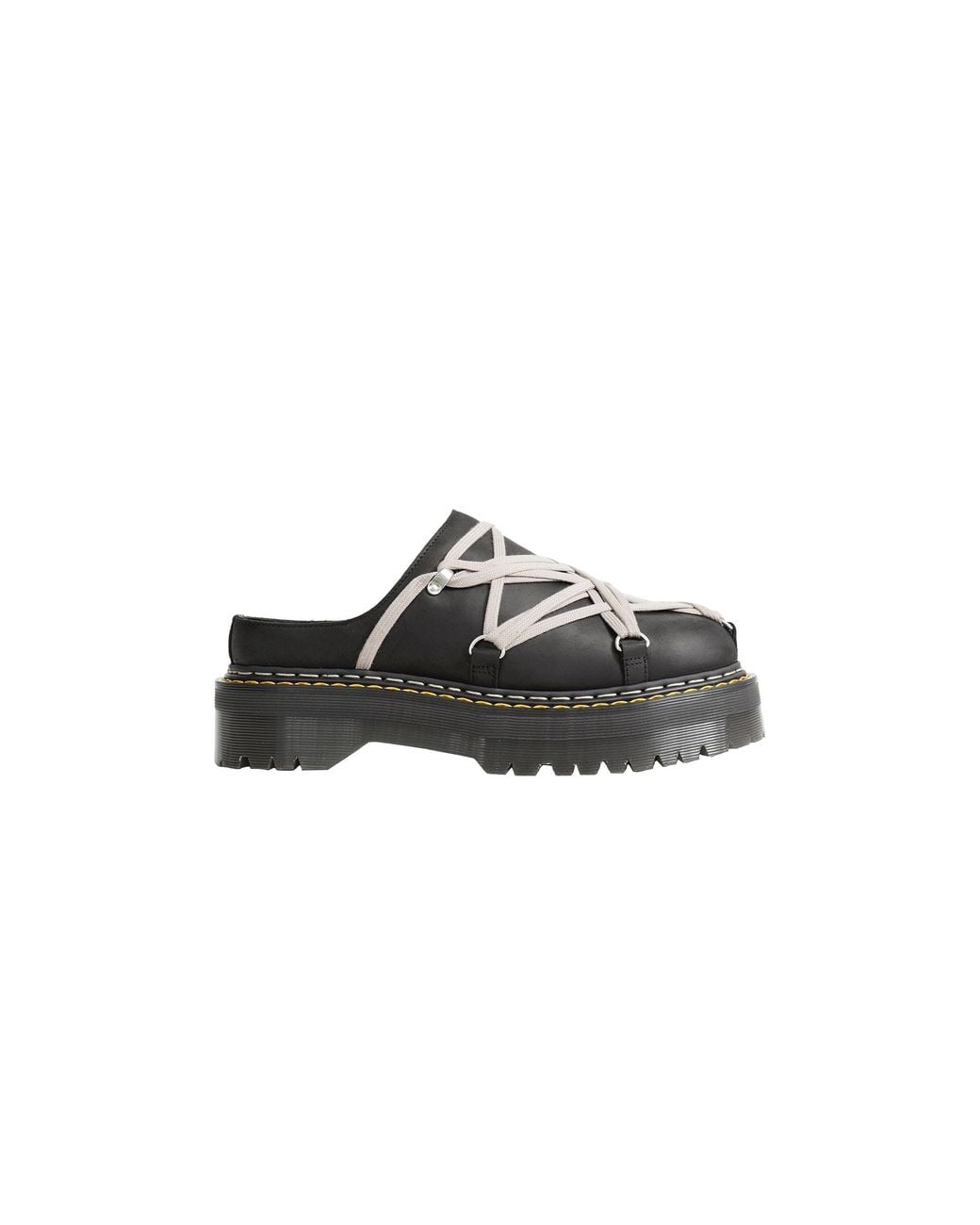 Rick Owens Black Dr. Martens X Quad Sole Megalace Mules for men