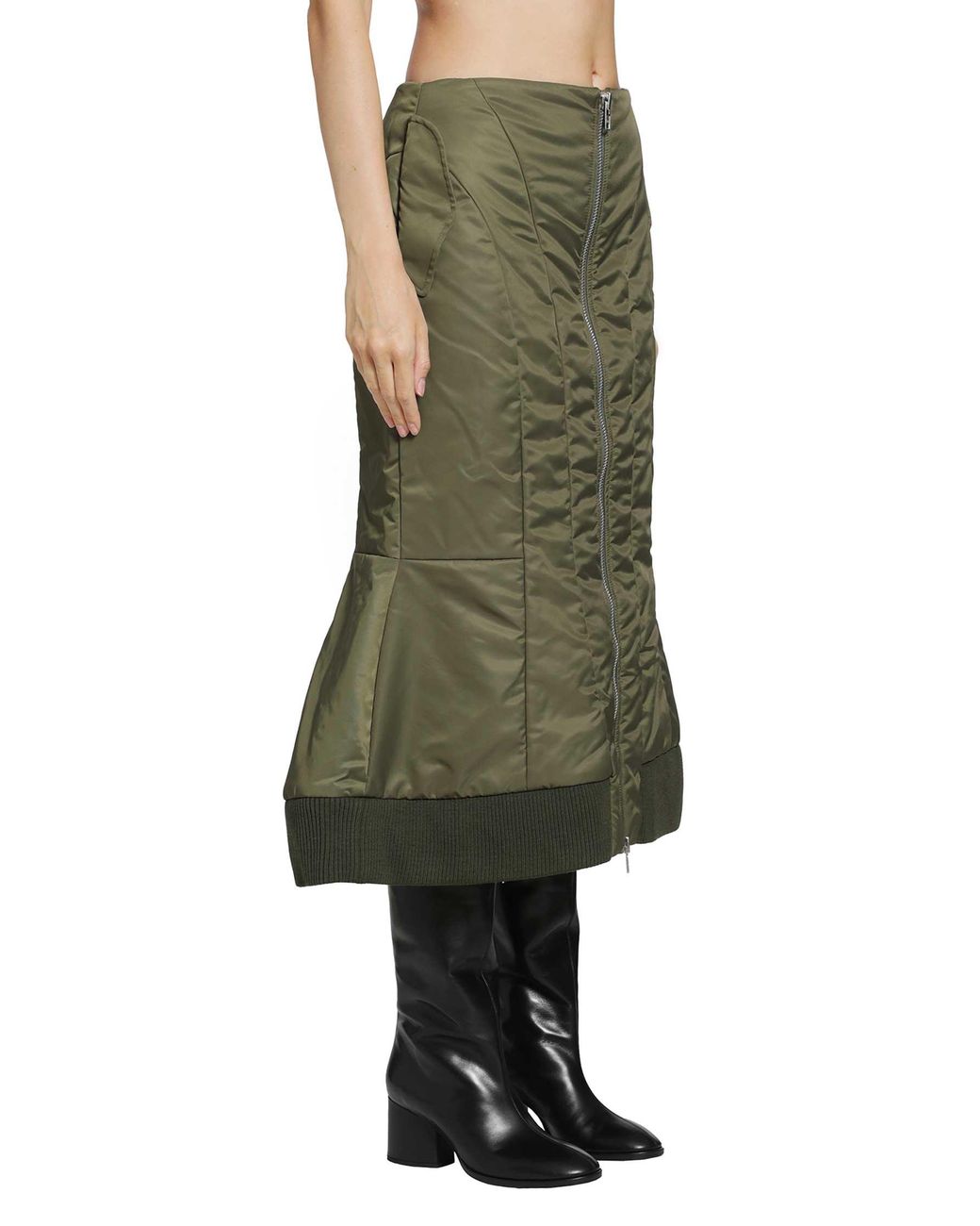 Simone Rocha Green Padded Sculpt Bomber Skirt