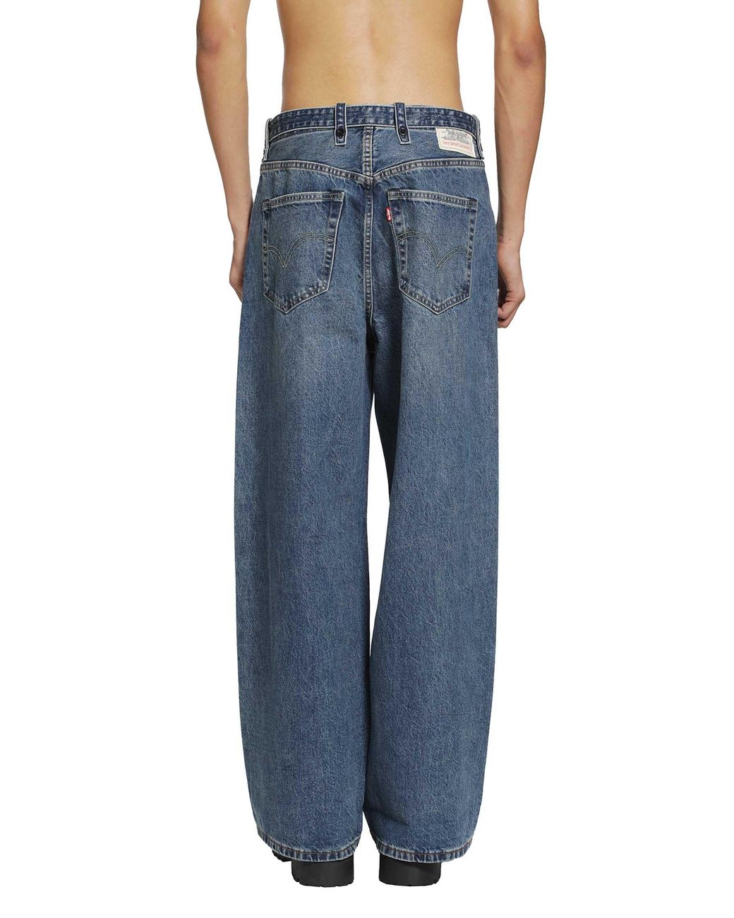 Sacai Blue Levi's X Belted Wide Pants for men