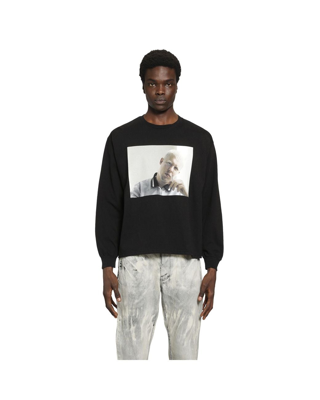 ALEXANDER DIGENOVA Alexander Long Sleeve T-Shirt in Black for Men