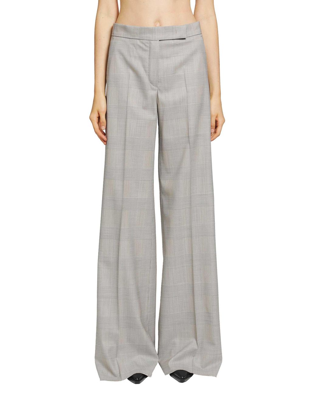 Max Mara Gray Glen Plaid Wool Trousers
