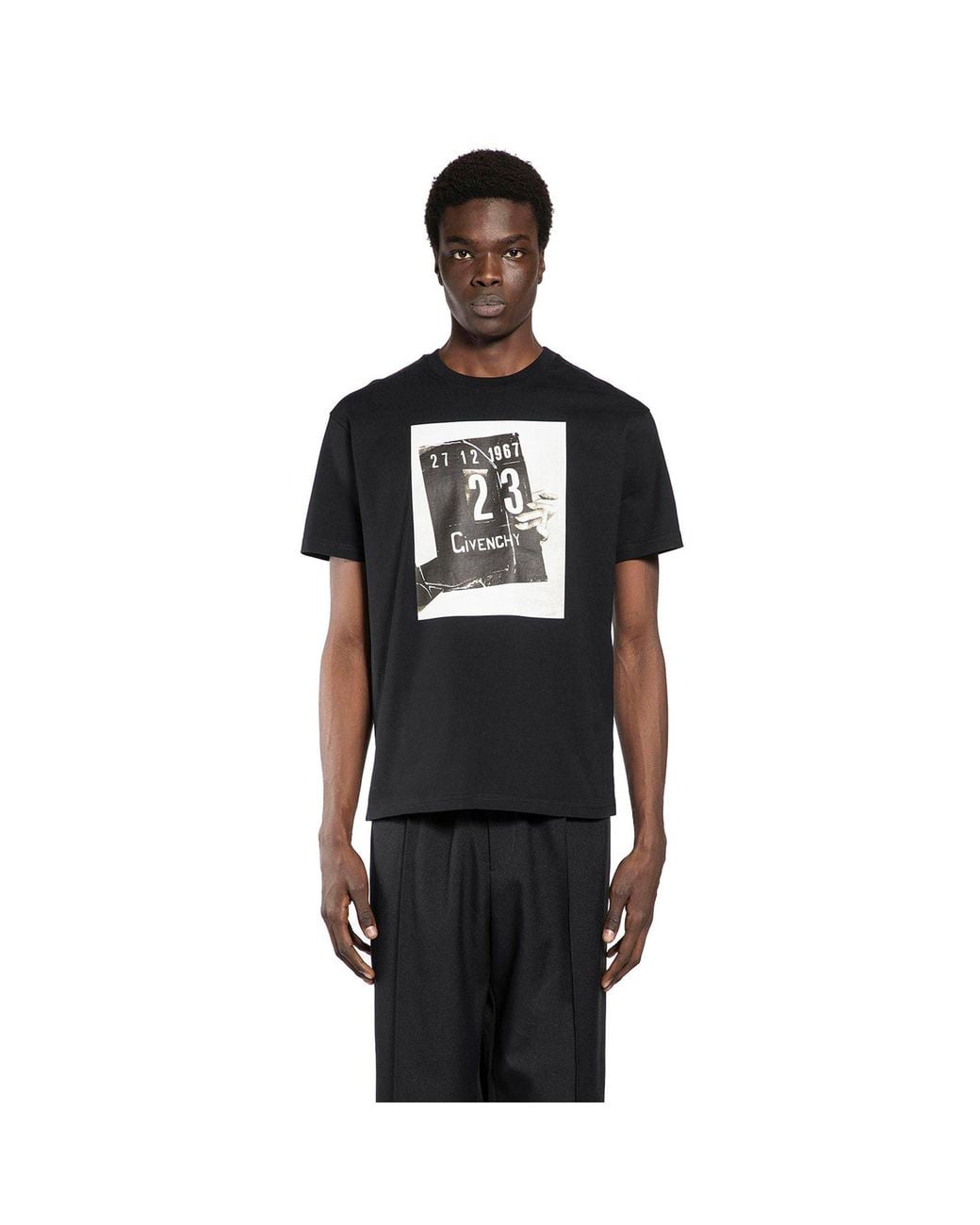 Givenchy Black Clapperboard Print T-Shirt for men