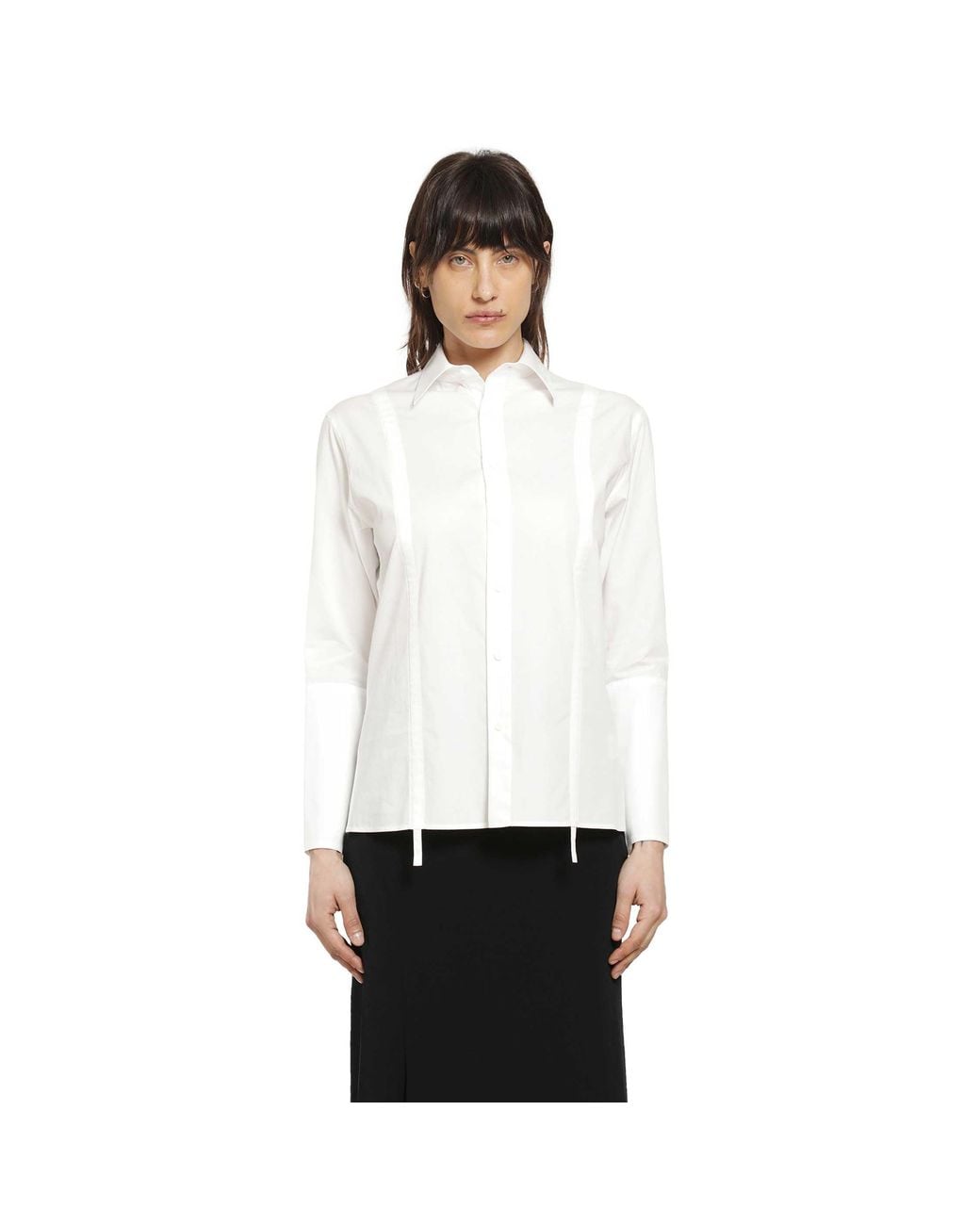 Yohji Yamamoto White Broad Gather Detail Shirt