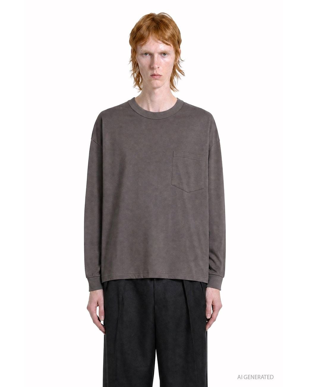 Comme des Garçons Gray Long Sleeve Pocket Cotton T-Shirt for men