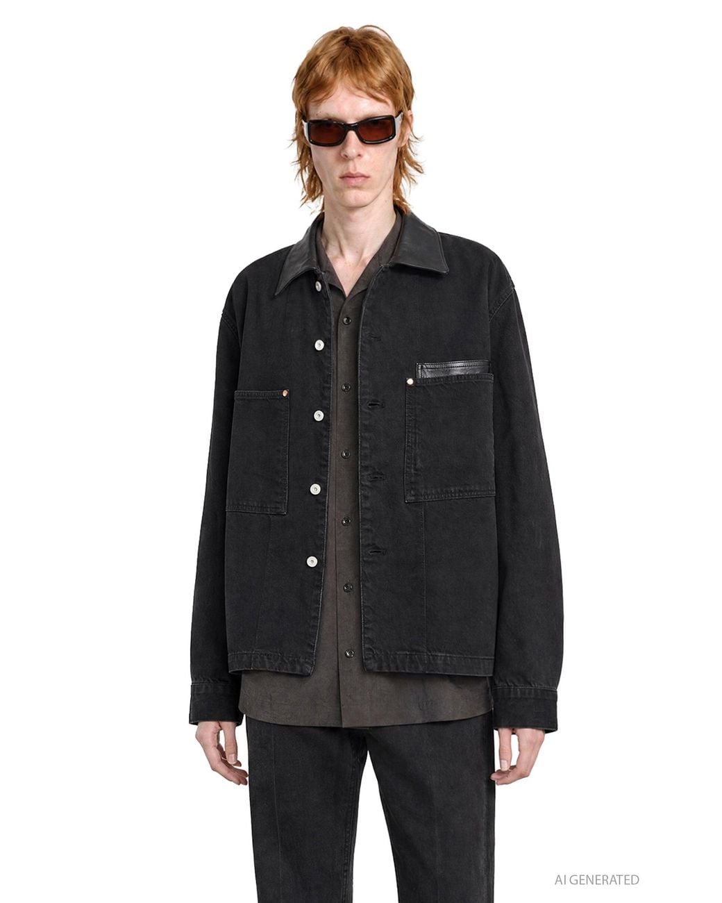 Lemaire Black Workwear Overshirt for men
