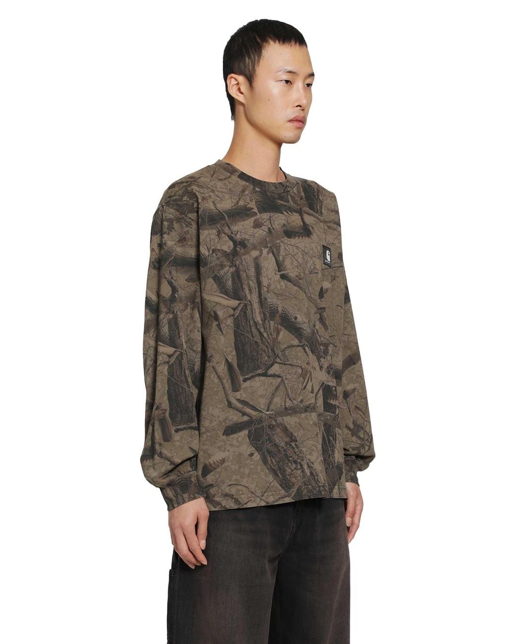 Carhartt Brown L/S Feather Tree T-Shirt for men