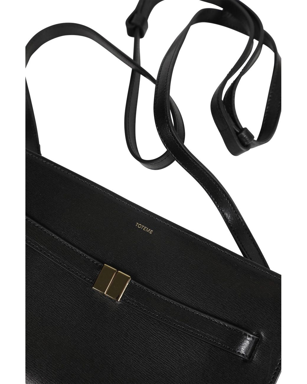Totême Black Belted Leather Crossbody Bag