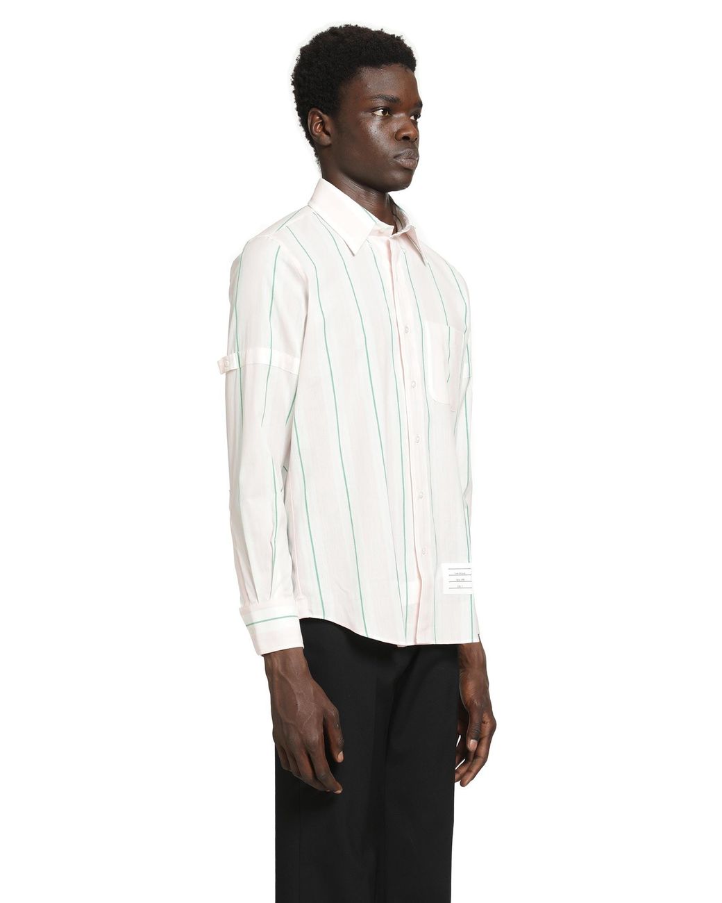Thom Browne White Stroped Cotton Shirt for men