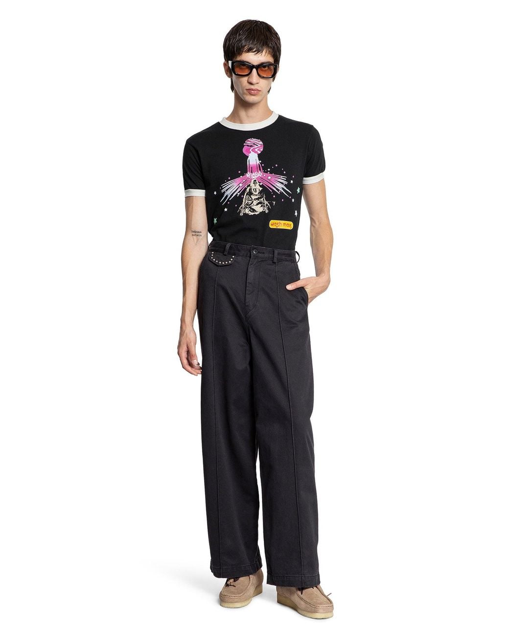『KAPITAL』Chino Boogie Day Baggy Pants kapital-black-Chino-Boogie-Day