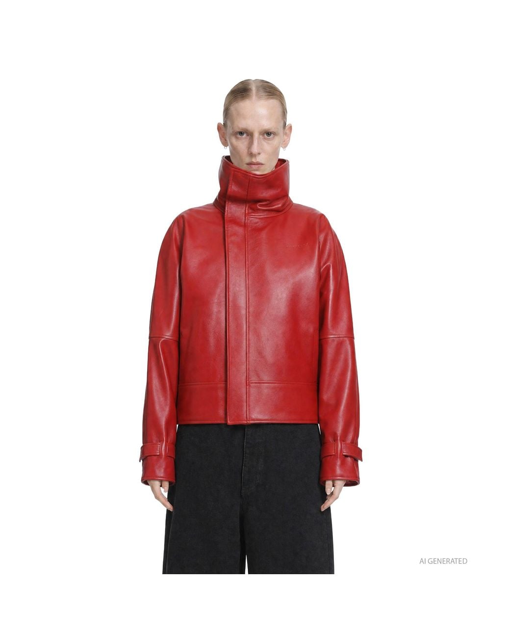 Balenciaga Red Big Collar Jacket