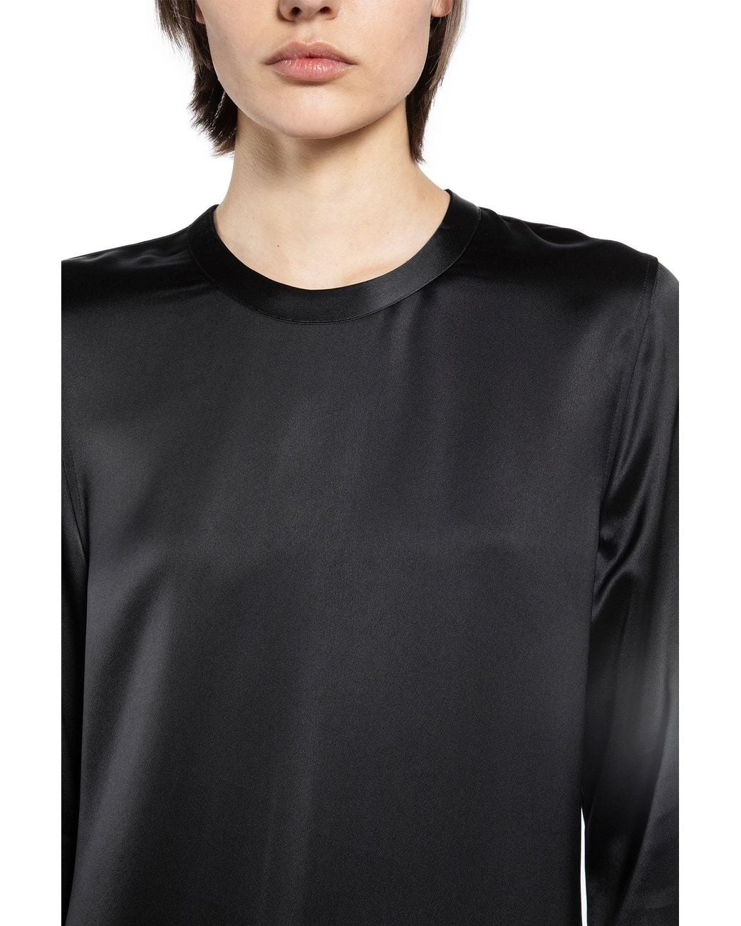 Totême Black Long Satin Dress