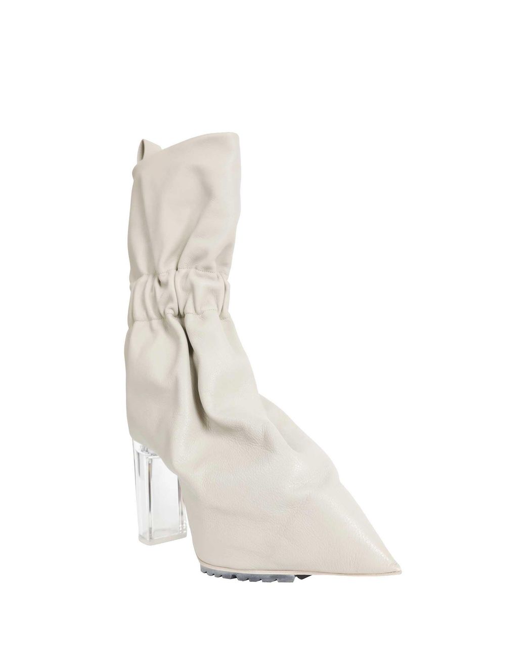 Rick Owens White Cuffed Taquito Ankle Boots